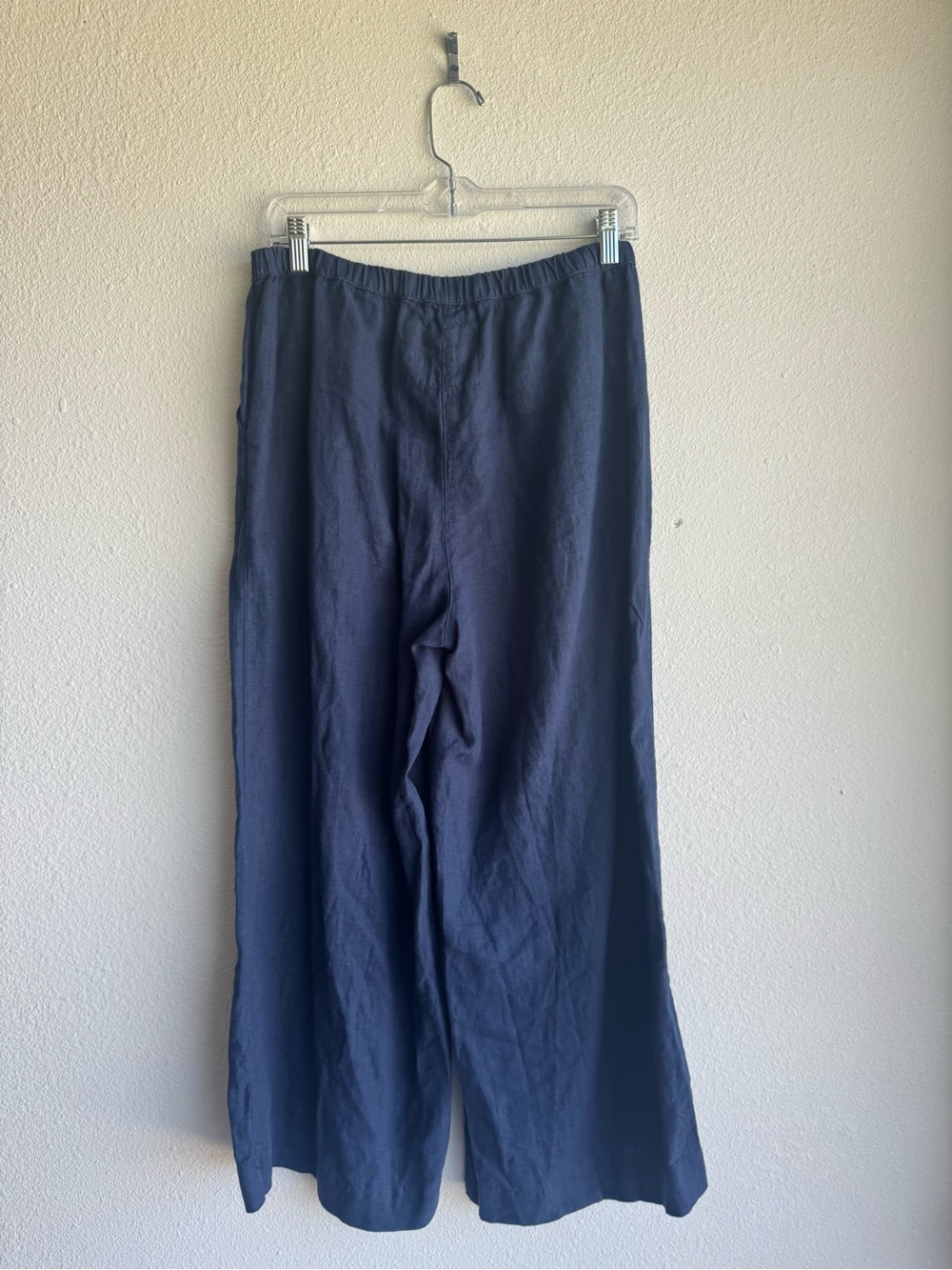 NWOT Frank & Eileen MAISIE Wide-Leg Pull-On Linen Pants size M navy - Picture 5 of 8